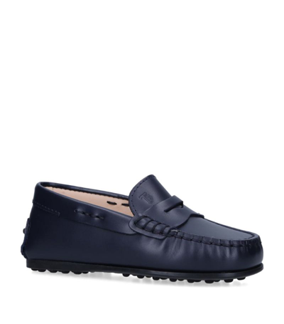 Shop Tod's Leather Mocassino Nuovo City Driving Shoes In Blue