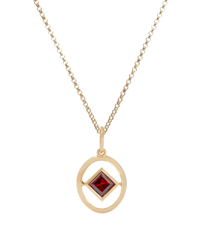 Shop Annoushka Yellow Gold And Garnet Birthstone Necklace