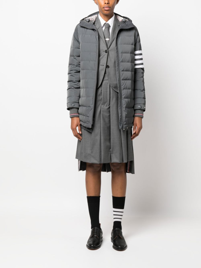 Thom Browne 4-bar Hooded Ski Jacket In Grey