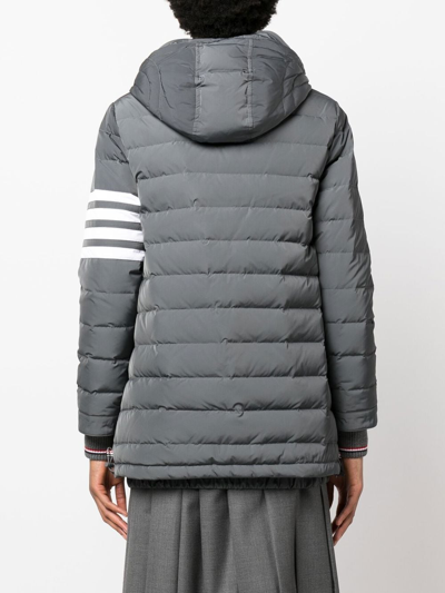 Thom Browne 4-bar Hooded Ski Jacket In Grey