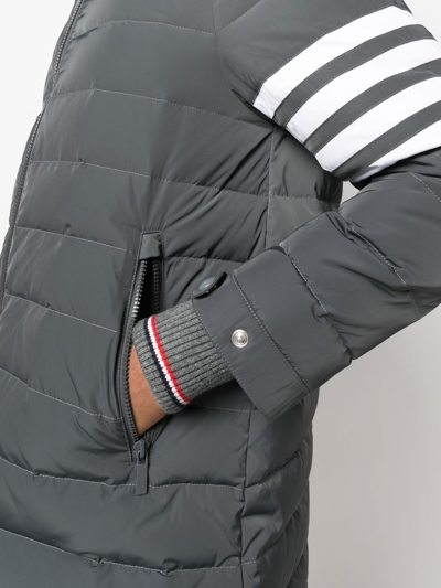 Thom Browne 4-bar Hooded Ski Jacket In Grey