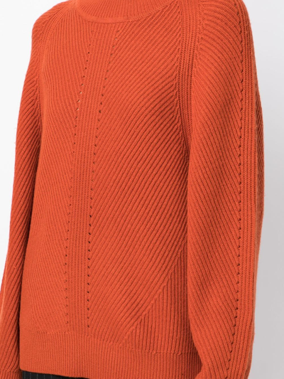 Shop Joseph Crew-neck Knitted Sweater In Orange