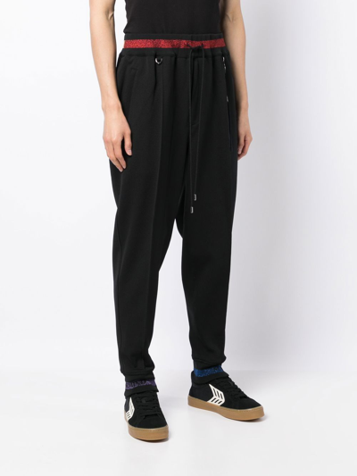 Shop Mastermind Japan Stripe-detail Track Pants In Black