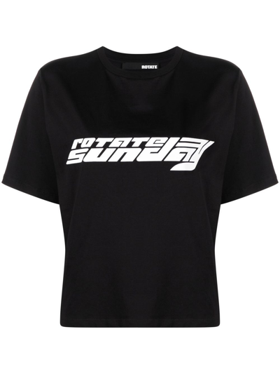 Shop Rotate Birger Christensen Logo-print T-shirt In 黑色