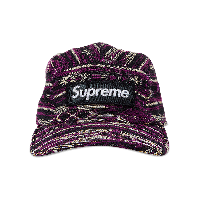 Pre-owned Supreme Woven Pattern Camp Cap 'purple'