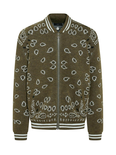 Shop Alanui Knitted Zipped Bomber Jacket In Multi