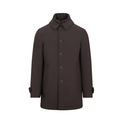Shop Herno Buttoned Down Jacket In Brown