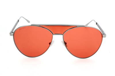 Shop Jimmy Choo Eyewear Aviator Framed Sunglasses In Red