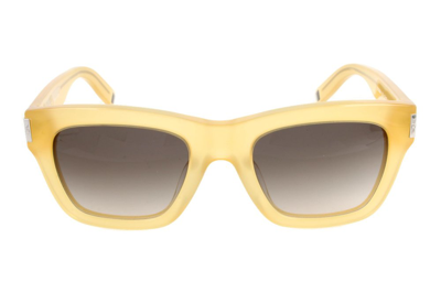 Shop Bally Rectangle Frame Sunglasses In Yellow