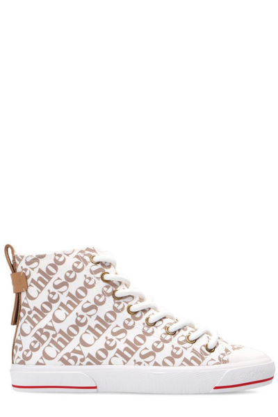 Shop See By Chloé Aryana Lace Up Sneakers In White
