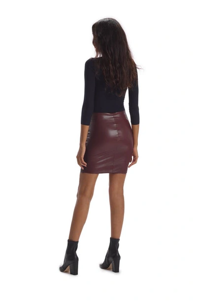 Shop Commando Faux Leather Miniskirt In Oxblood
