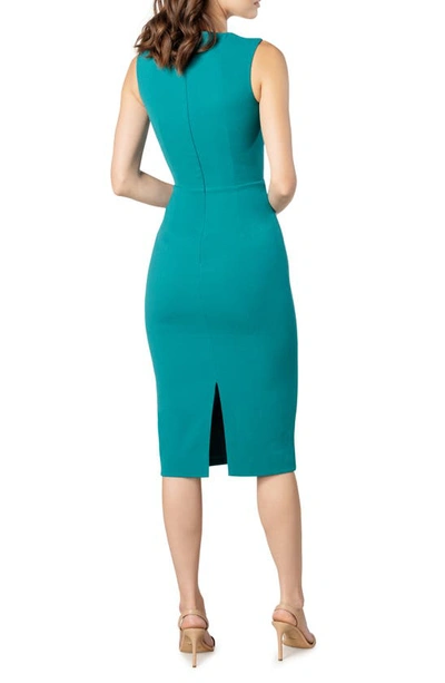 Shop Dress The Population Elle Sweetheart Neck Sheath Midi Dress In Capri