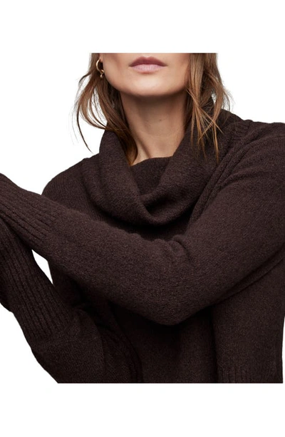 Allsaints Tierny Roll Neck Sweater & Midi Dress In Deep Purple