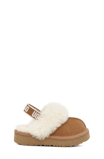 Shop Ugg (r) Funkette Water Resistant Genuine Shearling Trim Clog In Chestnut