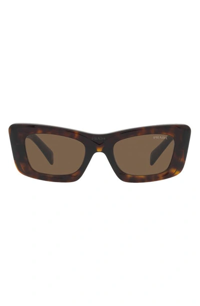 Shop Prada 50mm Square Sunglasses In Tortoise
