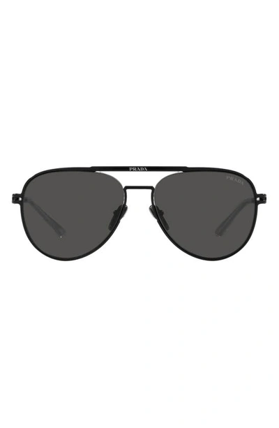 Prada Grey Aviator Unisex Sunglasses Pr 55us 1ab5s0 57 ModeSens