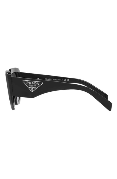 Prada 58mm Rectangular Sunglasses In Black