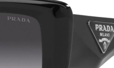 Shop Prada 50mm Rectangular Sunglasses In Black