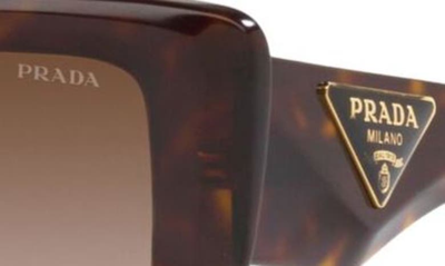 Shop Prada 50mm Rectangular Sunglasses In Tortoise