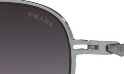 Prada 53mm Gradient Aviator Sunglasses In Silver