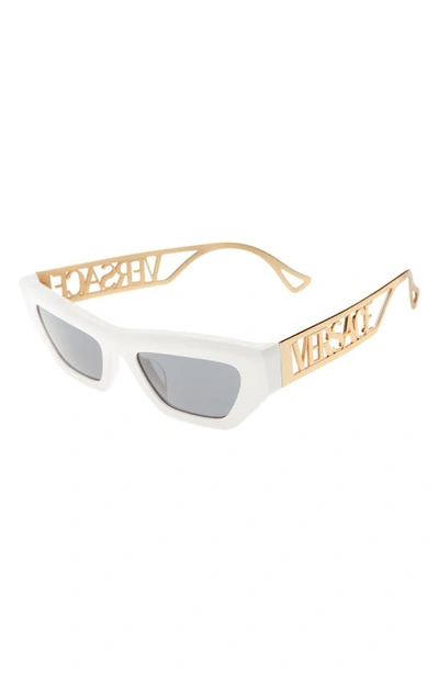 Shop Versace 53mm Irregular Sunglasses In White