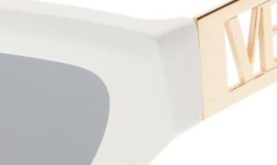 Shop Versace 53mm Irregular Sunglasses In White