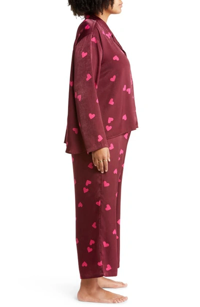 Shop Bp. Satin Pajamas In Burgundy London Heart Toss