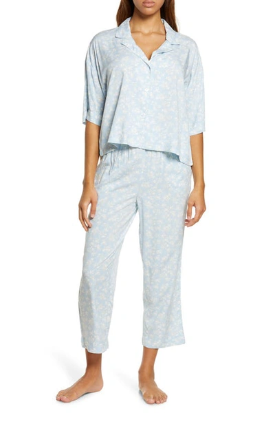 Shop Papinelle Potager Crop Pajamas In Blue