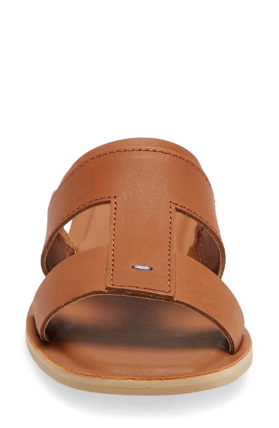 Shop Toms Seacliff Slide Sandal In Tan Leather