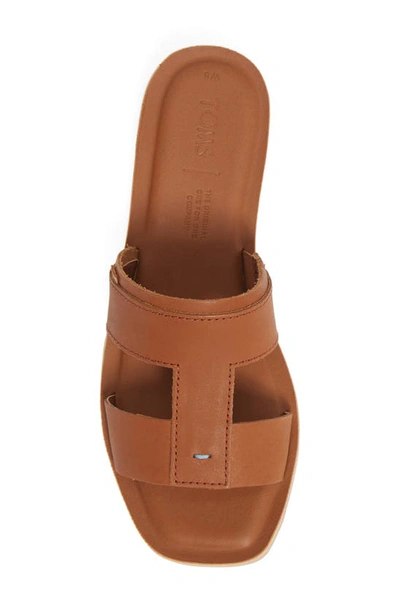 Shop Toms Seacliff Slide Sandal In Tan Leather