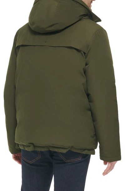 Shop Cole Haan Hooded Down Jacket In Olive
