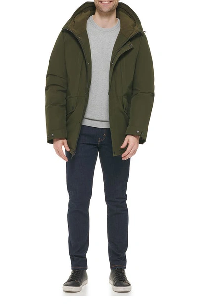 Shop Cole Haan Hooded Down Jacket In Olive