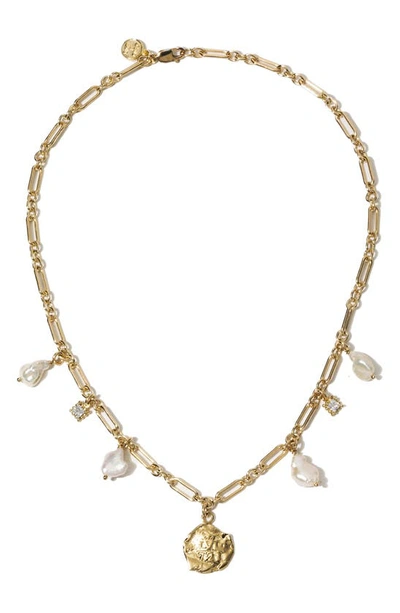 Shop Child Of Wild Capri Keshi Pearl Charm Necklace In Gold
