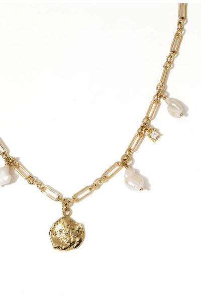 Shop Child Of Wild Capri Keshi Pearl Charm Necklace In Gold