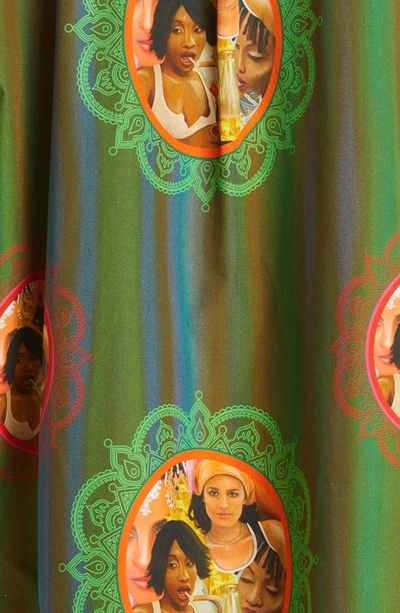 Shop Ahluwalia Mel Short Sleeve Organic Cotton Camp Shirt In Motif Woman Print