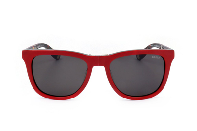 Shop Bally Rectangle Frame Sunglasses In Red