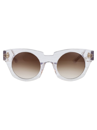 Shop Yohji Yamamoto Slook 003 Round Frame Sunglasses In Transparent
