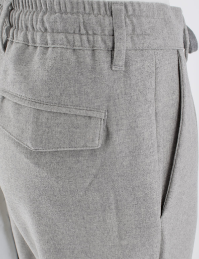 Shop Eleventy Trousers In Light Melange Gray