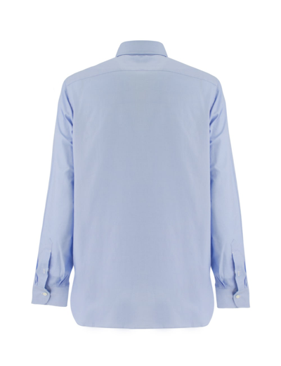 Shop Luigi Borrelli Shirt In Azzurro Medio
