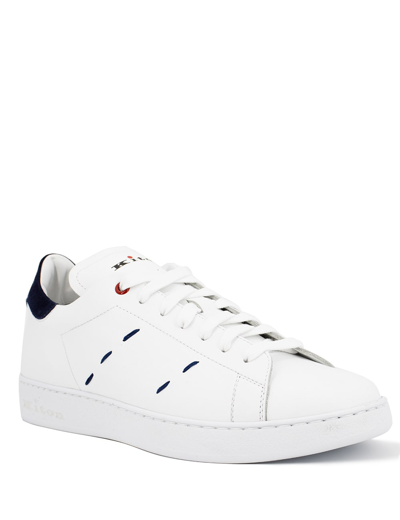 Shop Kiton Sneakers In White/blue