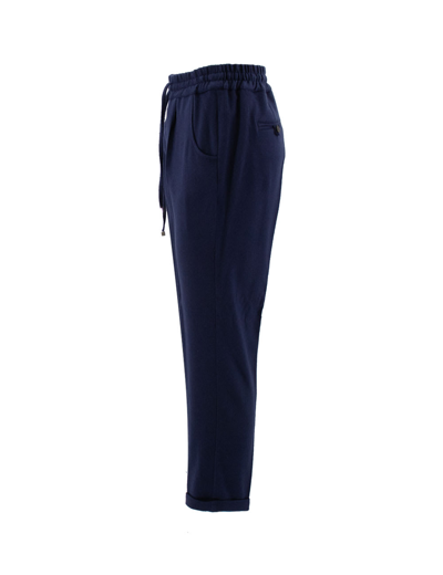 Shop Kiton Trousers In Blu
