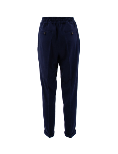 Shop Kiton Trousers In Blu