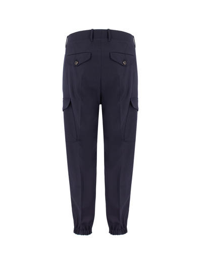 Shop Brunello Cucinelli Trousers In Blu Colorato