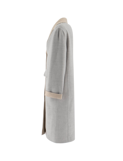 Eleventy Coat In Gray And Sand
