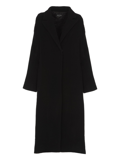 Shop Andrea Ya'aqov Wool Blend Long Coat In Black