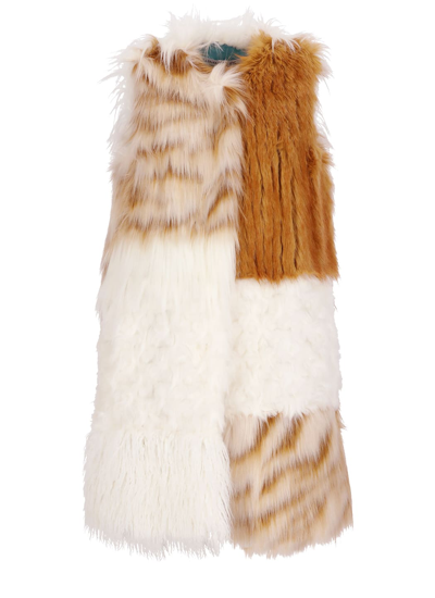 Shop Alabama Muse Ecofur Gilet In Milk/caramel