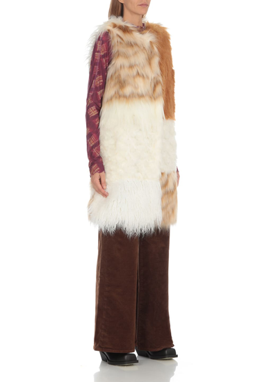 Shop Alabama Muse Ecofur Gilet In Milk/caramel