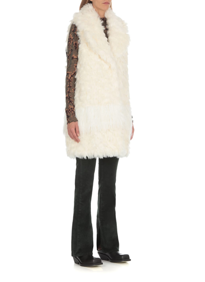 Shop Alabama Muse Gilet Lungo In Ecopelliccia In Milk