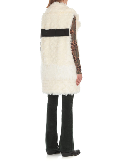 Shop Alabama Muse Gilet Lungo In Ecopelliccia In Milk