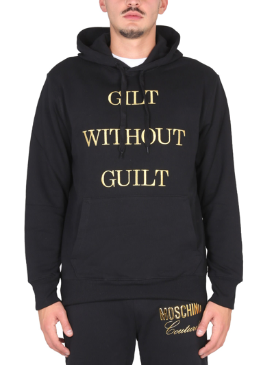 Shop Moschino Guilt Without Guilt Sweatshirt In Nero